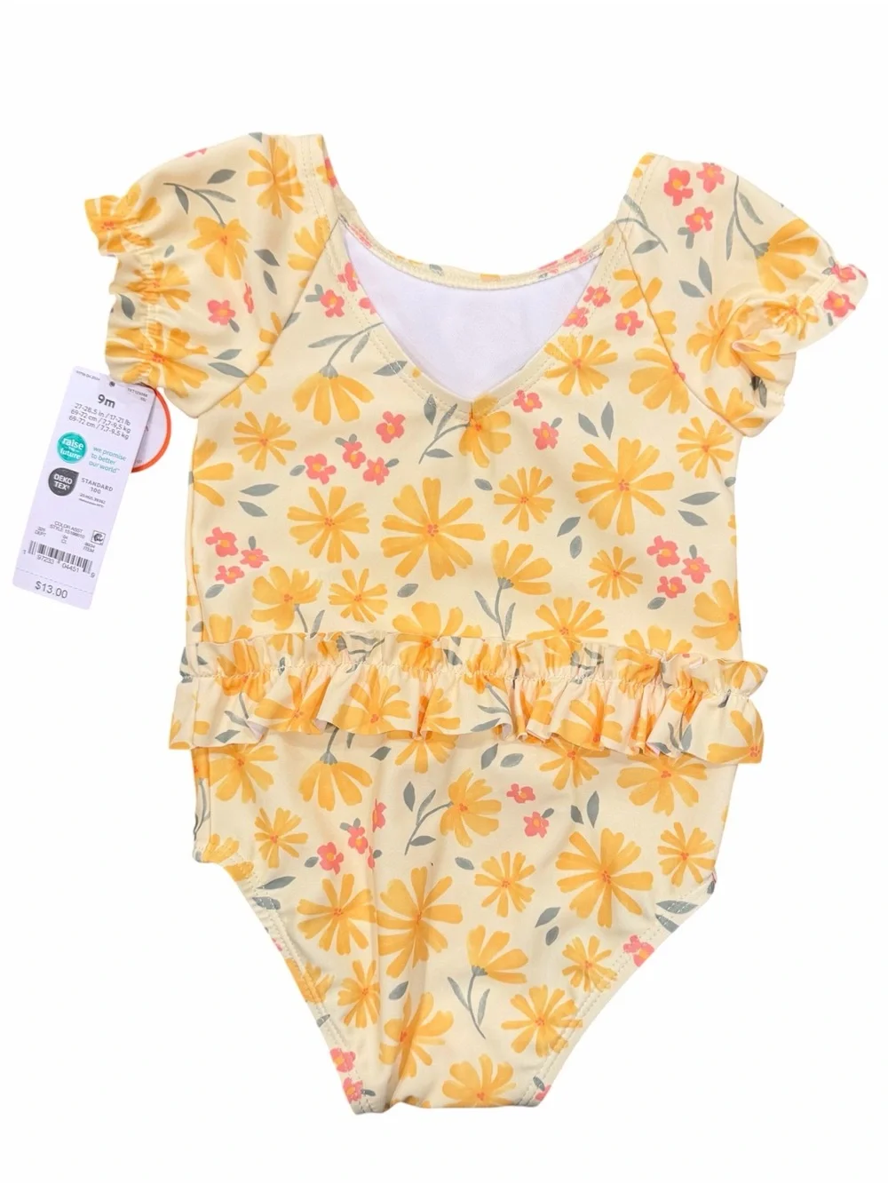 NWT 9M Carter's Just One You Baby Girls' Floral Ruffle Waist One Piece Swimsuit